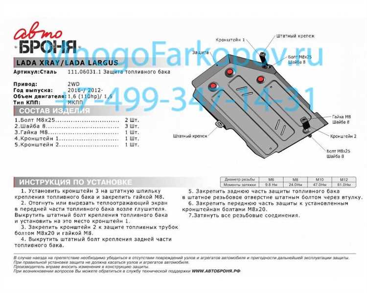 Параметры топливного резервуара для различных модификаций Газ 2705